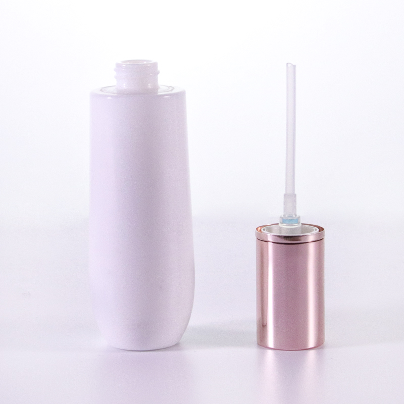 White Small Glass Lotion Pump Bottle