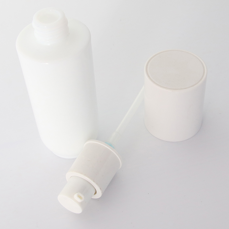 Opal White Glass Lotion Bottle with Pump Dispenser
